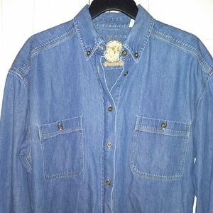 Womens One World First Issue Blue Jean Shirt M